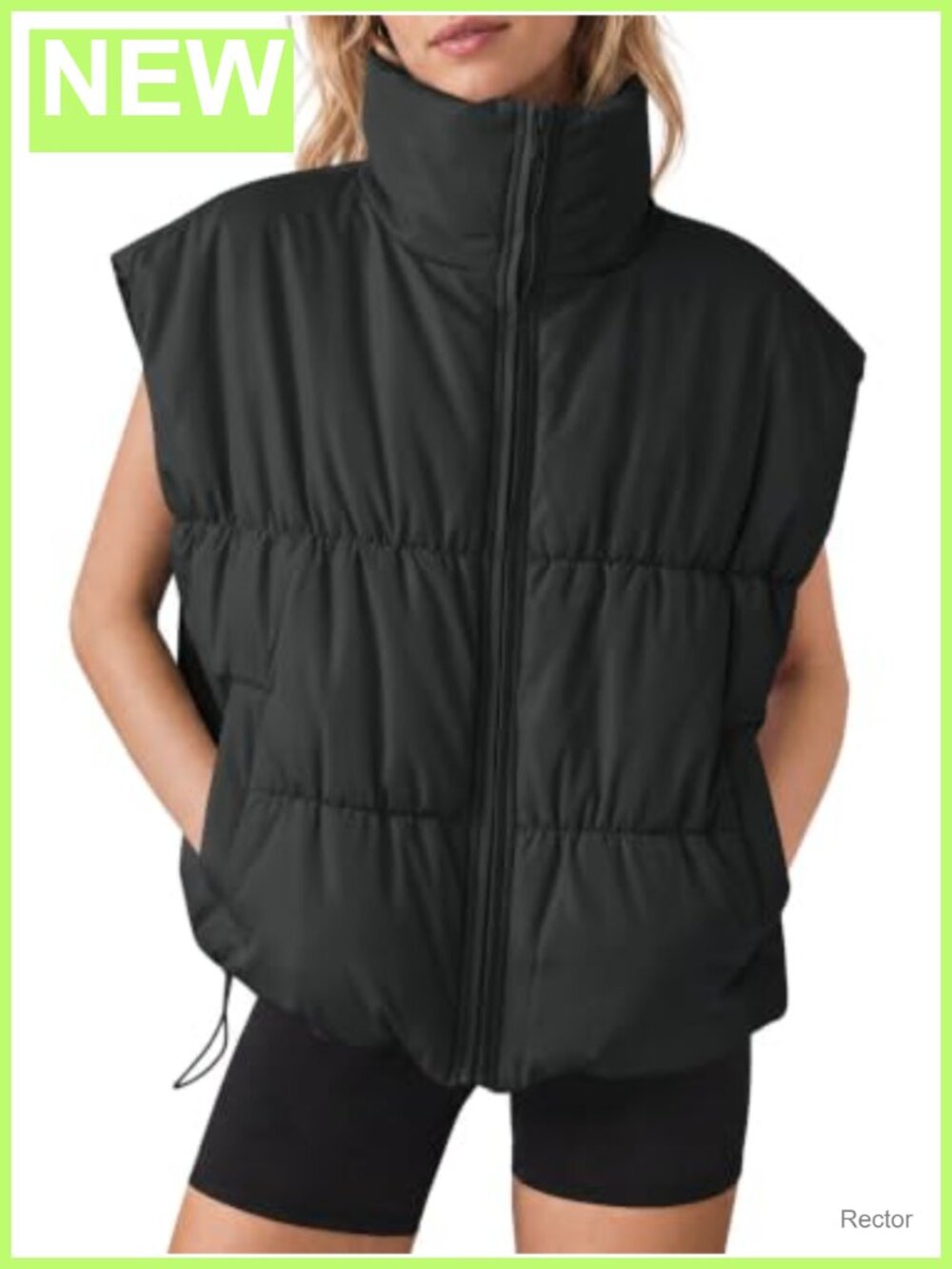 Puffer Vest Quilted Puffy Outerwear Jacket with Pockets